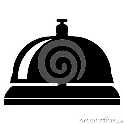 Hotel desk bell, service bell, bell icon at the reception. Flat vector illustration. Vector Illustration