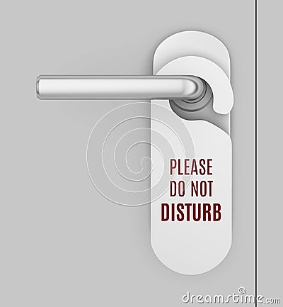 Hotel door hanger with label do not disturb Cartoon Illustration