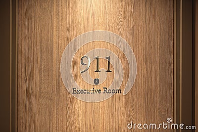 Hotel door number, close up image Stock Photo