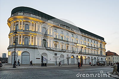 Hotel Europejski building in Warsaw Editorial Stock Photo