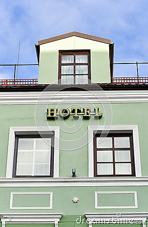 Hotel facade Stock Photo
