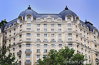 Hotel Facade and Roof Stock Photo