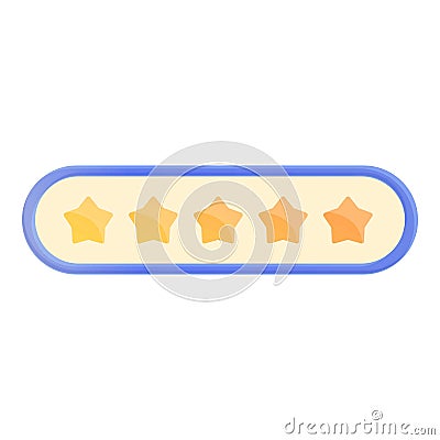 Hotel five star review icon, cartoon style Vector Illustration