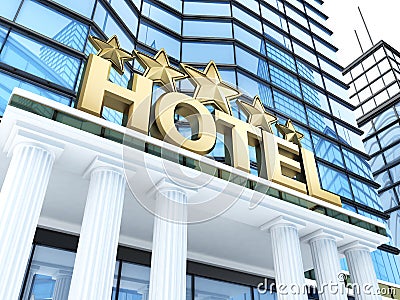 Hotel five stars Cartoon Illustration