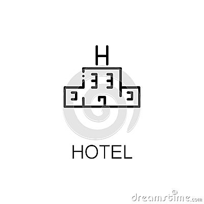 Hotel flat icon Vector Illustration