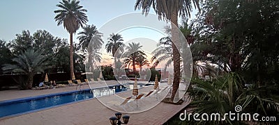 Hotel gourara oasis Timimoun Stock Photo