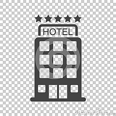 Hotel icon on isolated background. Simple flat pictogram for bus Vector Illustration