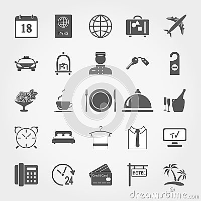 Hotel icon set Vector Illustration