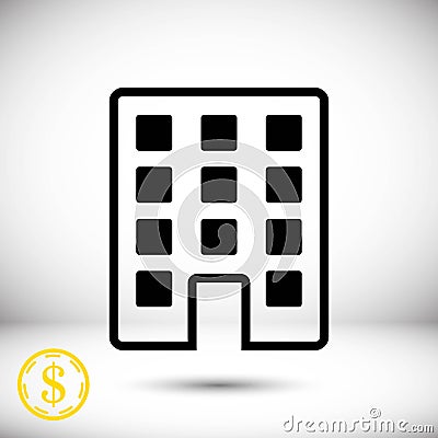 Hotel icon stock vector illustration flat design Vector Illustration