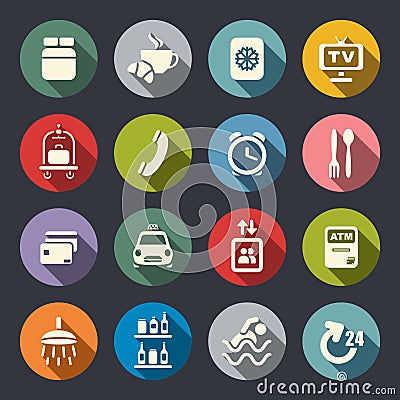 Hotel icons set. Vector Illustration