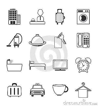 Hotel icons set Vector Illustration