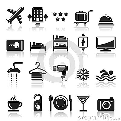 Hotel icons set. Vector Illustration
