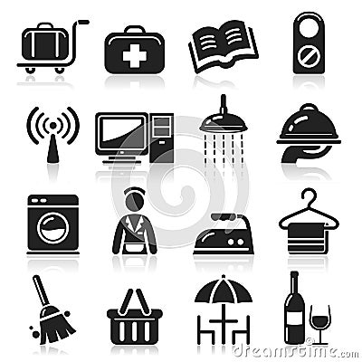 Hotel icons set. Vector Illustration