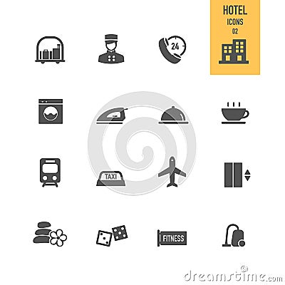 Hotel icons set. Vector Illustration