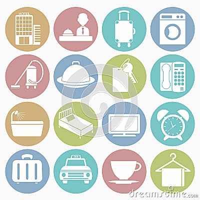 Hotel icons set Vector Illustration