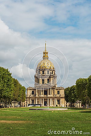 Hotel Invalid, famous Buildings in Paris Editorial Stock Photo