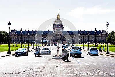 Les Invalides, Paris on a sunny day Editorial Stock Photo