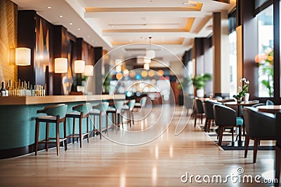 Hotel Lobby Bar And Restaurant Interior For Background Stock Photo