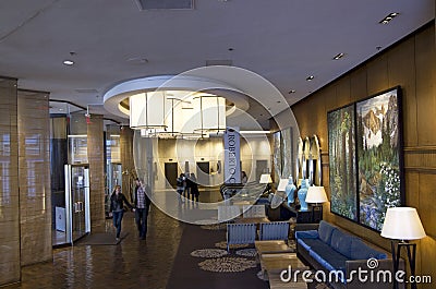 Hotel lobby of Four Seasons Vancouver Editorial Stock Photo