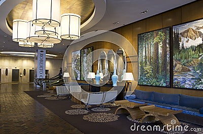 Hotel lobby of Four Seasons Vancouver Editorial Stock Photo