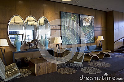 Hotel lobby of Four Seasons Vancouver Editorial Stock Photo