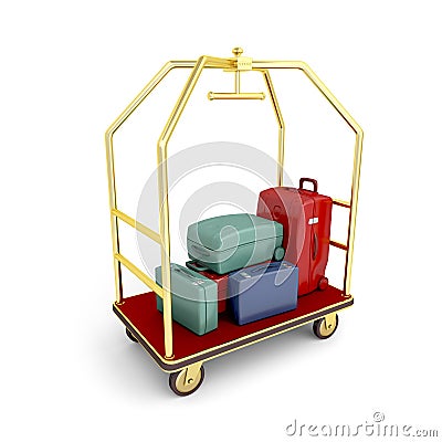 Hotel luggage cart Stock Photo