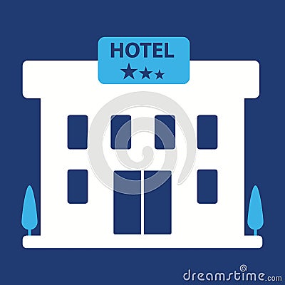 Hotel, monochrome hotel icon, original, three star hotel design icon. Vector illustration. Vector Illustration