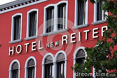 Hotel New Reiter in Lido di Venezia, Italy Editorial Stock Photo