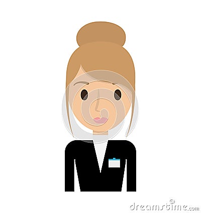 Hotel receptionist worker avatar Vector Illustration