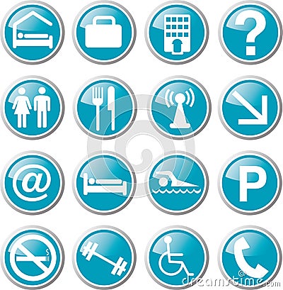 hotel related icon set Vector Illustration
