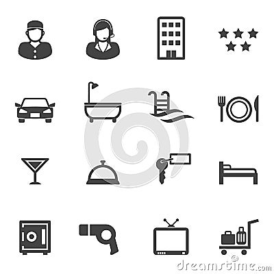 Hotel and resort service icons Vector Illustration