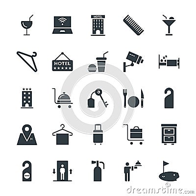 Hotel & Restaurant Cool Vector Icons 3 Stock Photo