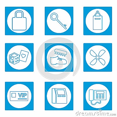 Vector Graphic of Hotel and Restaurant Set Icon Part 5 - White Moon Style. Vector Illustration
