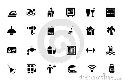 Hotel and Restaurant Vector Icons 2 Stock Photo