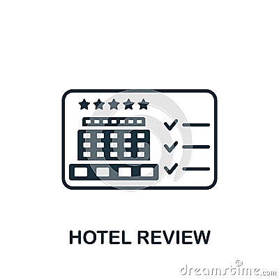 Hotel Review icon. Monochrome simple Travel icon for templates, web design and infographics Stock Photo