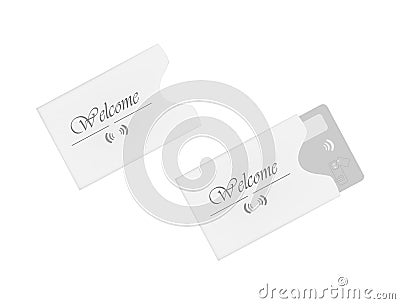 Hotel RFID key card sleeve holder isolated on white, vector template Vector Illustration
