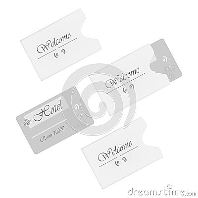 Hotel RFID key card with card sleeve holders vector template Vector Illustration