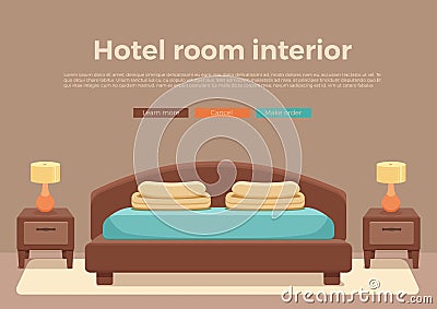 Hotel room interior vector. Vector Illustration