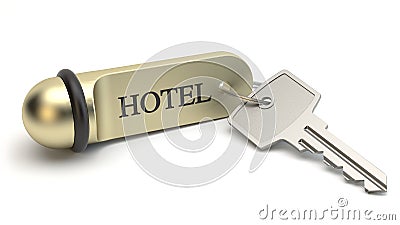 Hotel Room Key, 3D illustration Cartoon Illustration