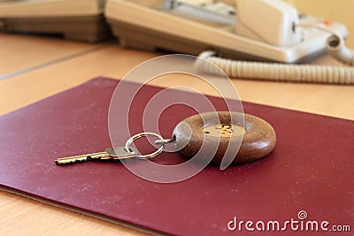 Hotel room keys Stock Photo