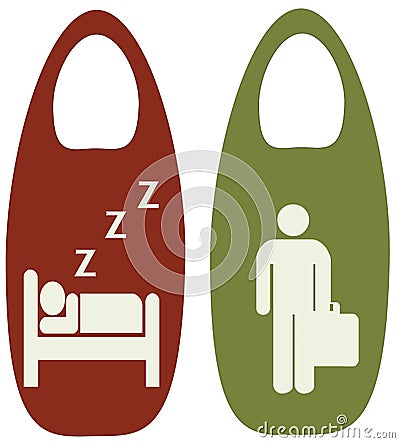 Hotel room privacy hangers Vector Illustration