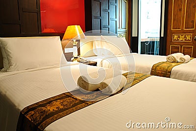 Hotel room in Thailand Stock Photo