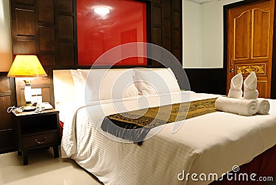 Hotel room in Thailand Stock Photo