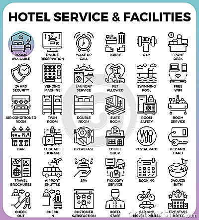 Hotel Service & Facilities Vector Illustration