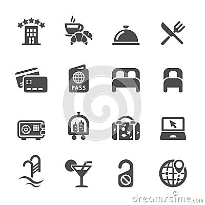 Hotel service icon set, vector eps10 Vector Illustration