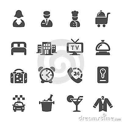 Hotel service icon set 6, vector eps10 Vector Illustration