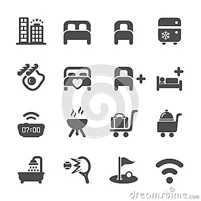 Hotel service icon set 10, vector eps10 Vector Illustration