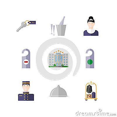 Hotel service. Icon. Vector illustration Cartoon Illustration