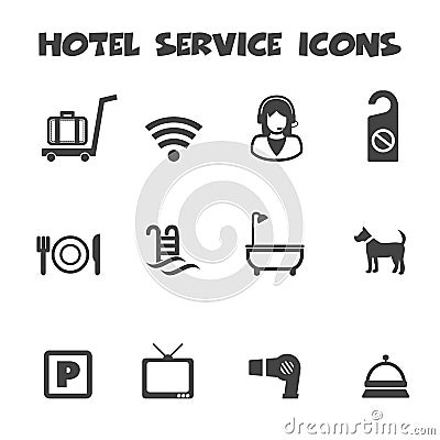 Hotel service icons Vector Illustration
