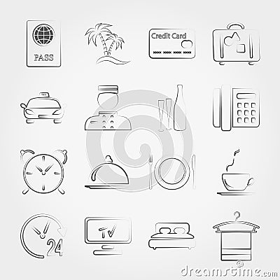 Hotel ,service and vacation Vector Illustration